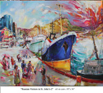 Russian Visitors in St. John's-2, Oil on Canvas